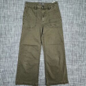 KUT From The Kloth Meg Pants Womens 2 Olive High Rise Wide Leg Carpenter Ankle